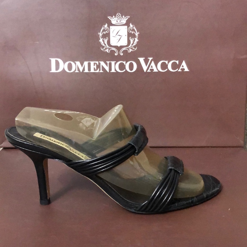 NWT DOMENICO VACCA BLACK ALLIGATOR SANDALS size 40